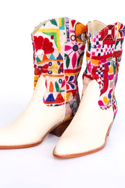 EMBROIDERED PATCHWORK WESTERN BOOTS ANDROMEDA - sustainably made MOMO NEW YORK sustainable clothing, boots slow fashion