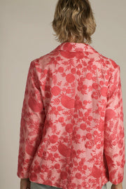 EMBROIDERED PINK FLOWER BLAZER JACKET AGLAIA - sustainably made MOMO NEW YORK sustainable clothing, Jacket slow fashion