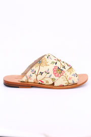 EMBROIDERED SANDALS DAISY NEEDLESTITCH - sustainably made MOMO NEW YORK sustainable clothing, mules slow fashion