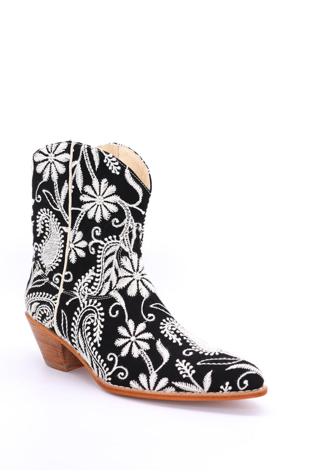 SHORT EMBROIDERED BOOTS LERA - sustainably made MOMO NEW YORK sustainable clothing, resortsamplesale922 slow fashion