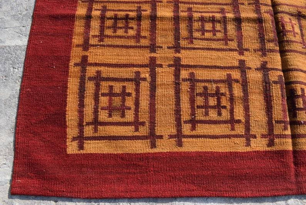 Ethnic Kilim Rug Afghan Kilim, Turkoman Kilim, Boho Kilim Rug Anatolian Kilim Turkish Kilim Floor Antique Kilim Handmade Rug - sustainably made MOMO NEW YORK sustainable clothing, rug slow fashion