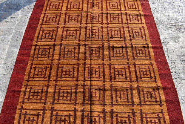 Ethnic Kilim Rug Afghan Kilim, Turkoman Kilim, Boho Kilim Rug Anatolian Kilim Turkish Kilim Floor Antique Kilim Handmade Rug - sustainably made MOMO NEW YORK sustainable clothing, rug slow fashion