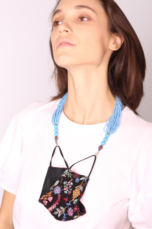 FACE MASK NECKLACE HOLDER ARABELLA - sustainably made MOMO NEW YORK sustainable clothing, slow fashion