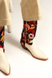 FLOWER EMBROIDERED BOOTS X ANTHROPOLOGIE - sustainably made MOMO NEW YORK sustainable clothing, boots slow fashion