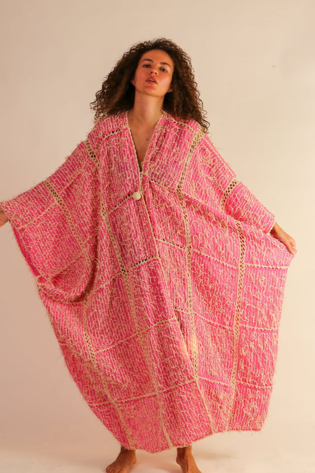 FRINGE STITCH KIMONO MADONNA - sustainably made MOMO NEW YORK sustainable clothing, Kimono slow fashion