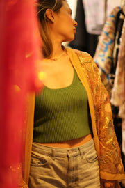 GOLDEN EMBROIDERED KIMONO ESSA - sustainably made MOMO NEW YORK sustainable clothing, slow fashion