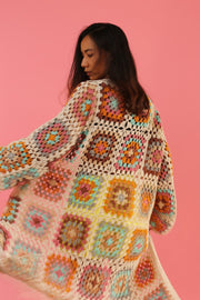 HAND CROCHET COTTON KIMONO DYLAU - sustainably made MOMO NEW YORK sustainable clothing, fall22 slow fashion