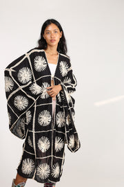 HAND CROCHET KIMONO MAIGRET X FREE PEOPLE - sustainably made MOMO NEW YORK sustainable clothing, Kimono slow fashion