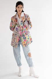 Hand Embroidered Patchwork Jacket Frida - sustainably made MOMO NEW YORK sustainable clothing, fall22 slow fashion