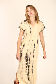 HAND NATURAL TIE DYE KAFTAN NIKI - sustainably made MOMO NEW YORK sustainable clothing, kaftan slow fashion