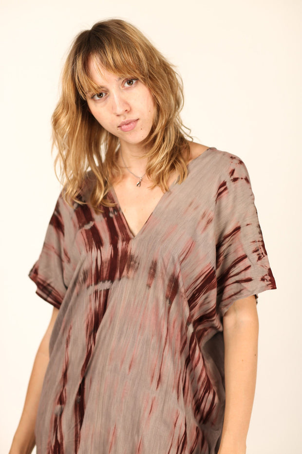 HAND NATURAL TIE DYE KAFTAN NIKI - sustainably made MOMO NEW YORK sustainable clothing, kaftan slow fashion