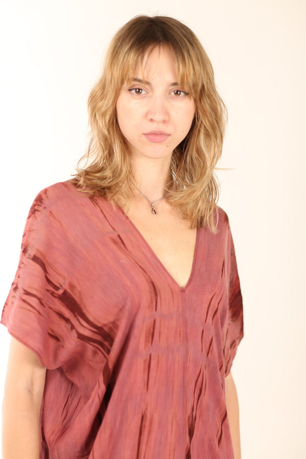 HAND NATURAL TIE DYE KAFTAN NIKI - sustainably made MOMO NEW YORK sustainable clothing, kaftan slow fashion