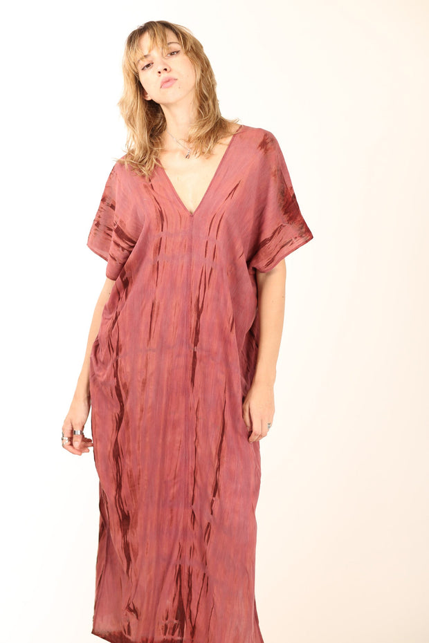 HAND NATURAL TIE DYE KAFTAN NIKI - sustainably made MOMO NEW YORK sustainable clothing, kaftan slow fashion