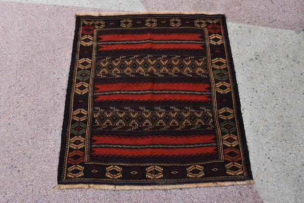 Handmade Rug, Afghan Rug, Tribal Rug, Baluch Rug, Oriental Rug, Afghan Vintage Kilim rug , Wool handmade Kilim, Kilem rug - sustainably made MOMO NEW YORK sustainable clothing, rug slow fashion