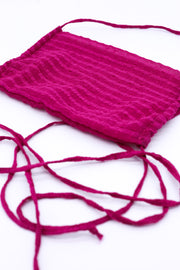 TEXTURED COTTON PURPLE PINK FACE MASK SASKY - sustainably made MOMO NEW YORK sustainable clothing, offerfm slow fashion