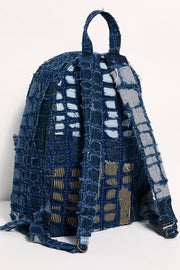 INDIGO PATCHWORK BACKPACK X FREE PEOPLE - sustainably made MOMO NEW YORK sustainable clothing, offer slow fashion