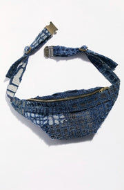 Indigo Patchwork Belt Bag - sustainably made MOMO NEW YORK sustainable clothing, bag slow fashion