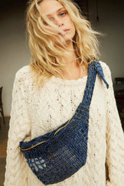 Indigo Patchwork Belt Bag - sustainably made MOMO NEW YORK sustainable clothing, bag slow fashion