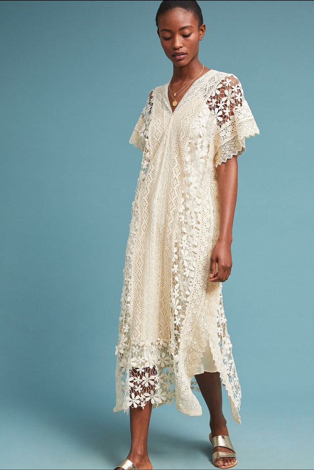 Kaftan Lace Dress Aires - sustainably made MOMO NEW YORK sustainable clothing, Boho Chic slow fashion