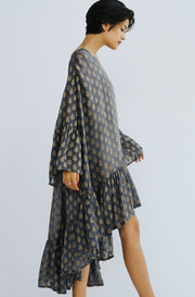 Kaftan Silk Dress Sunni - sustainably made MOMO NEW YORK sustainable clothing, Boho Chic slow fashion