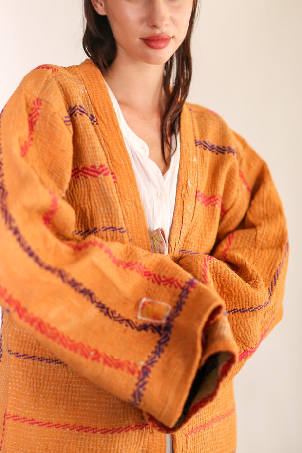 KANTHA QUILT KIMONO ODISU - sustainably made MOMO NEW YORK sustainable clothing, slow fashion