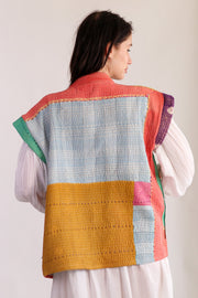 KANTHA QUILT VEST HENISSA - sustainably made MOMO NEW YORK sustainable clothing, slow fashion