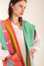 KANTHA QUILT VEST HENISSA - sustainably made MOMO NEW YORK sustainable clothing, slow fashion