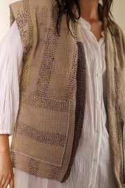 KANTHA QUILT VEST LIOU - sustainably made MOMO NEW YORK sustainable clothing, Kimono slow fashion