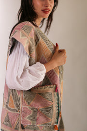 KANTHA VEST KIMII - sustainably made MOMO NEW YORK sustainable clothing, slow fashion