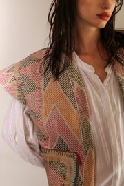 KANTHA VEST KIMII - sustainably made MOMO NEW YORK sustainable clothing, slow fashion