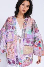 Kimono Embroidered Patchwork Yayoi - sustainably made MOMO NEW YORK sustainable clothing, Kimono slow fashion