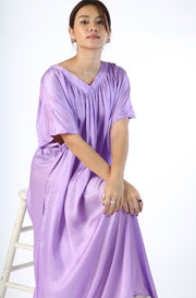 LAVENDER SILK DRESS JULIANA - sustainably made MOMO NEW YORK sustainable clothing, dress slow fashion