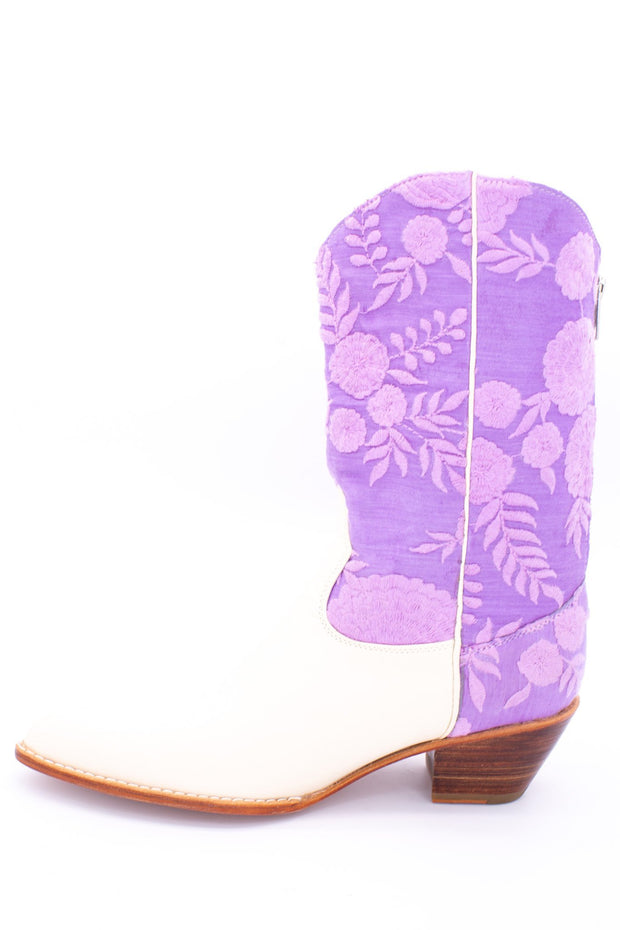 LAVENDER WESTERN BOOTS NANCY - sustainably made MOMO NEW YORK sustainable clothing, boots slow fashion