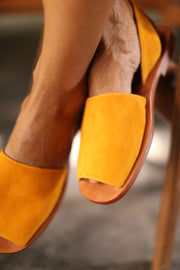 LEATHER SANDALS SUEDE FRANCES - sustainably made MOMO NEW YORK sustainable clothing, mules slow fashion