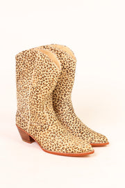 LEOPARD PRINT WESTERN BOOTS - sustainably made MOMO NEW YORK sustainable clothing, boots slow fashion