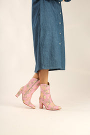 LIGHT PINK HIGH HEEL BOOTS PERRY - sustainably made MOMO NEW YORK sustainable clothing, boots slow fashion