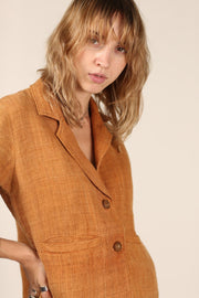 LINEN BLAZER JACKET KEILI - sustainably made MOMO NEW YORK sustainable clothing, linen slow fashion