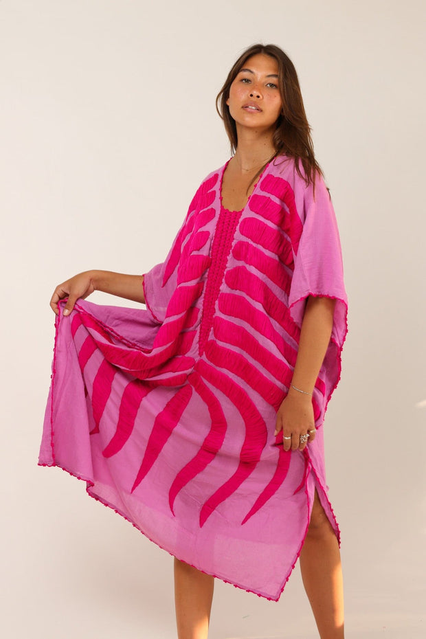 MARIE CLAIRE EMBROIDERED TUNIC KAFTAN - sustainably made MOMO NEW YORK sustainable clothing, kaftan slow fashion