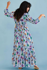 MAXI COTTON DRESS ANNE LAURE - sustainably made MOMO NEW YORK sustainable clothing, dress slow fashion