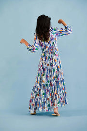 MAXI COTTON DRESS ANNE LAURE - sustainably made MOMO NEW YORK sustainable clothing, dress slow fashion