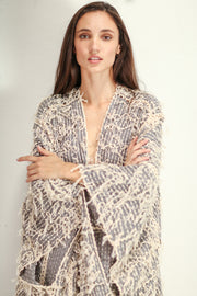 MAXI KIMONO HAND STITCH BONYU - sustainably made MOMO NEW YORK sustainable clothing, Kimono slow fashion