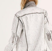 MOMO X FREE PEOPLE SEQUIN EMBROIDERED DEMI JACKET - sustainably made MOMO NEW YORK sustainable clothing, samplesale1022 slow fashion