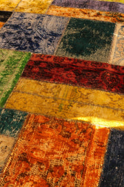 MULTI COLOR PATCHWORK RUG 2.02 x 1.50 m - sustainably made MOMO NEW YORK sustainable clothing, rug slow fashion