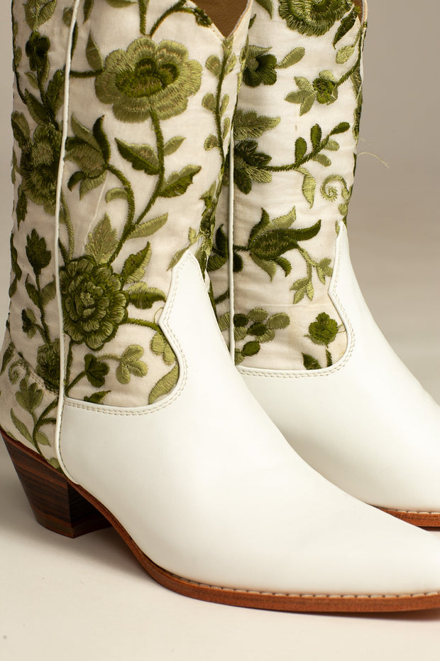 NATURE LOVE EMBROIDERED WESTERN BOOTS - sustainably made MOMO NEW YORK sustainable clothing, wholesaleshoes slow fashion