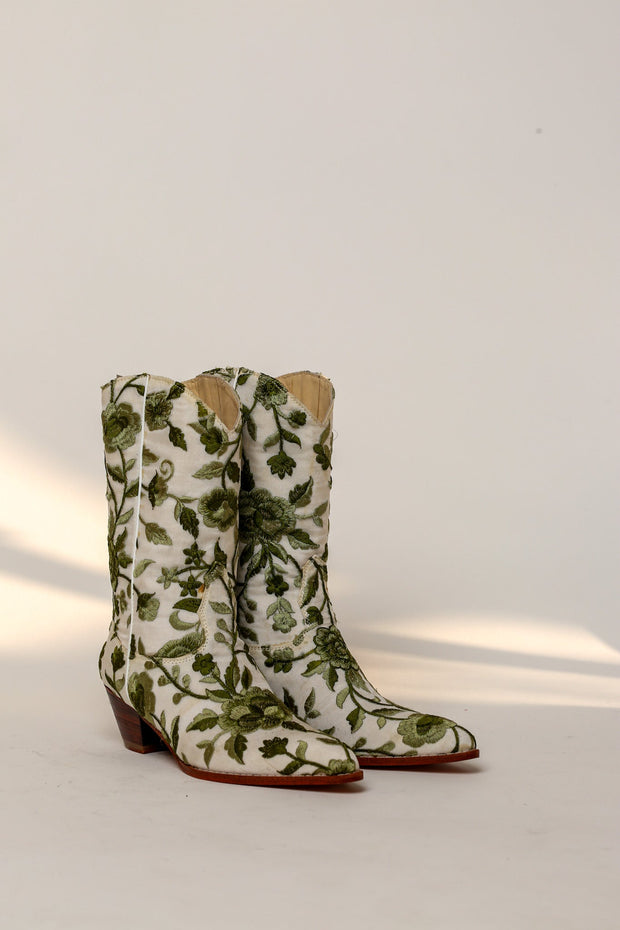 NATURE LOVE EMBROIDERED WESTERN BOOTS - sustainably made MOMO NEW YORK sustainable clothing, wholesaleshoes slow fashion