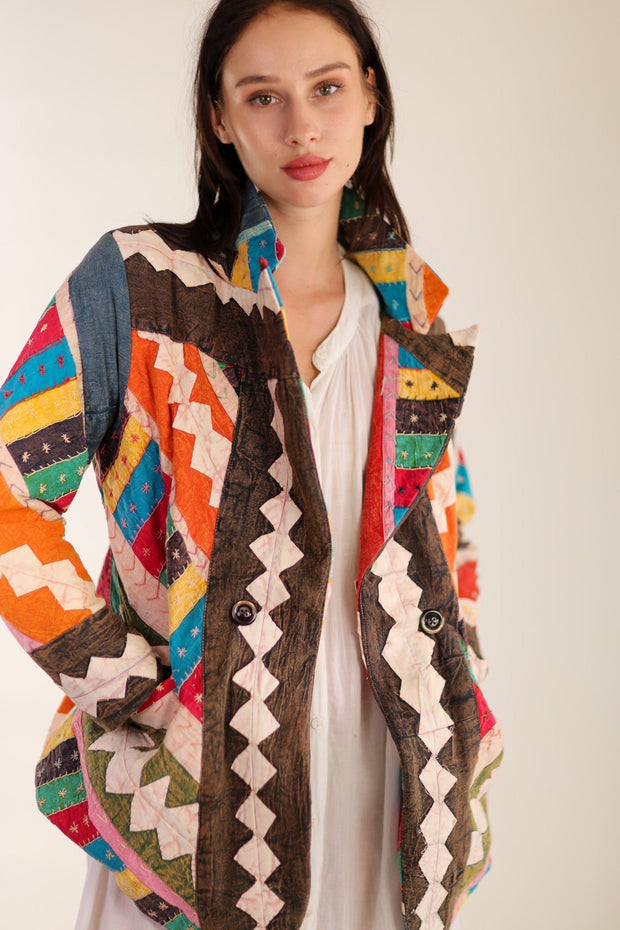 PATCHWORK JACKET SAIDA - sustainably made MOMO NEW YORK sustainable clothing, slow fashion