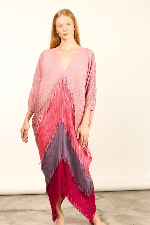 PLEATED KAFTAN DRESS MARA - sustainably made MOMO NEW YORK sustainable clothing, dress slow fashion