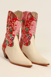 SELINA WESTERN BOOTS CHINESE SILK - sustainably made MOMO NEW YORK sustainable clothing, fall22 slow fashion