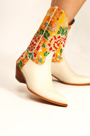 SELINA WESTERN CHINESE SILK BOOTS - sustainably made MOMO NEW YORK sustainable clothing, boots slow fashion