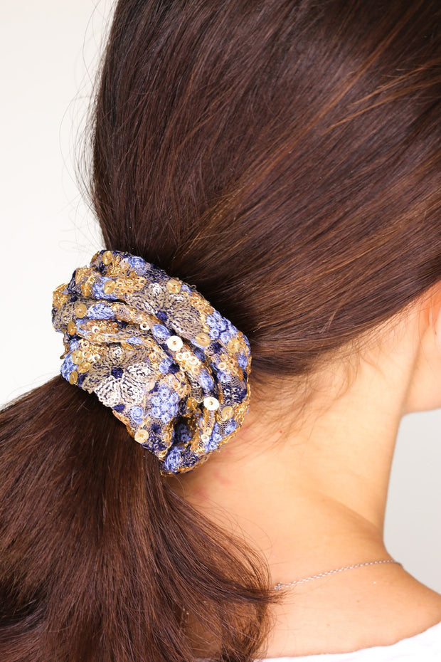 SEQUIN SCRUNCHIE SHERIN - sustainably made MOMO NEW YORK sustainable clothing, sequence slow fashion